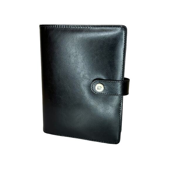 NEW Black 6-Ring Planner A6 Binder Only Organizer 7.75" x 6.125" 52 Agenda - Picture 1 of 11
